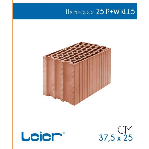 Pustak ceramiczny 25 cm Leier Thermopor 25 P+W...