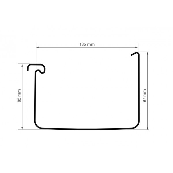 GALECO 135 "2" Rynna dachowa 135 mm dł.3m grafitowa NOWY