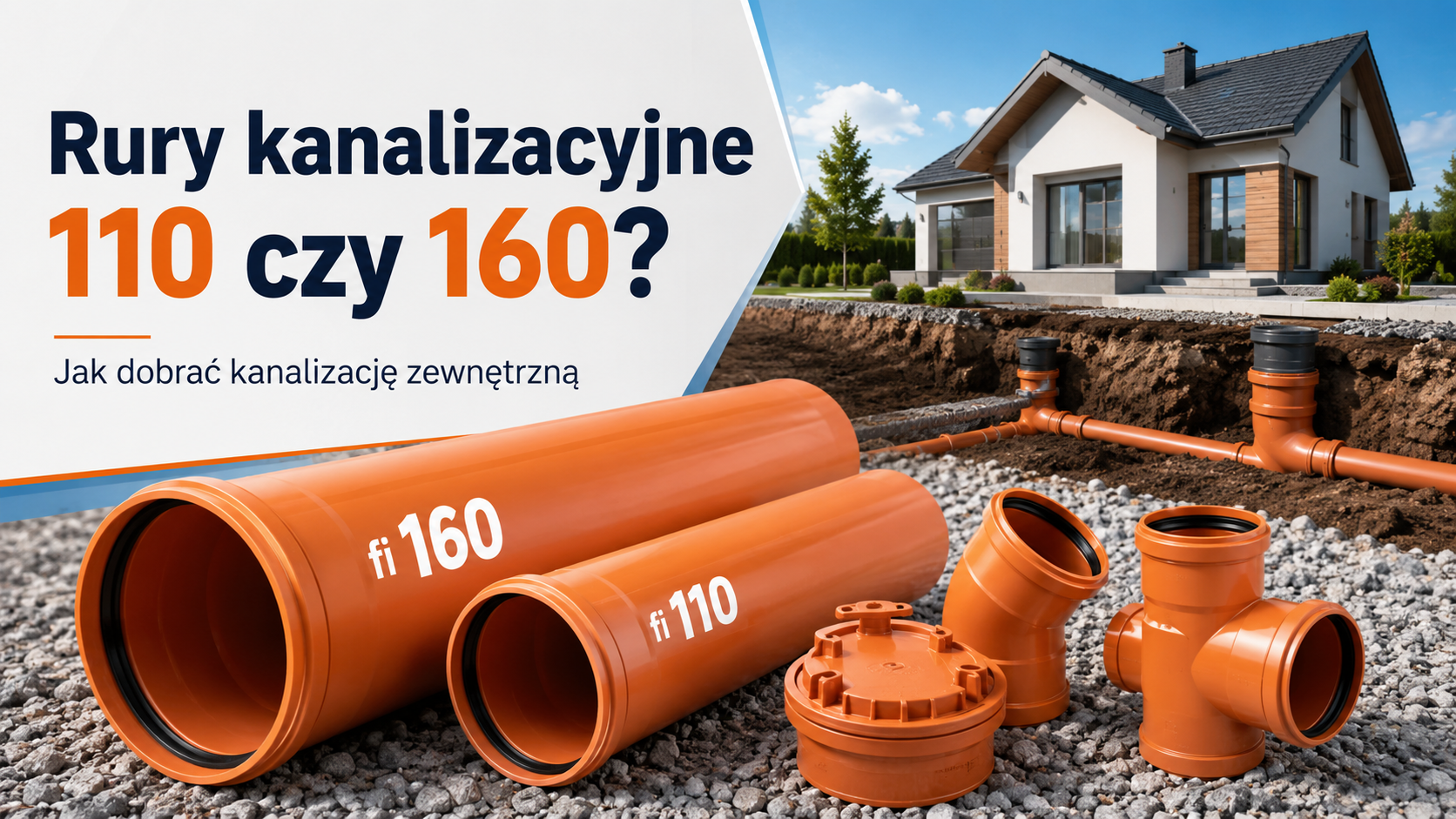 Rury kanalizacyjne 110 czy 160? Jak dobrać kanalizację zewnętrzną